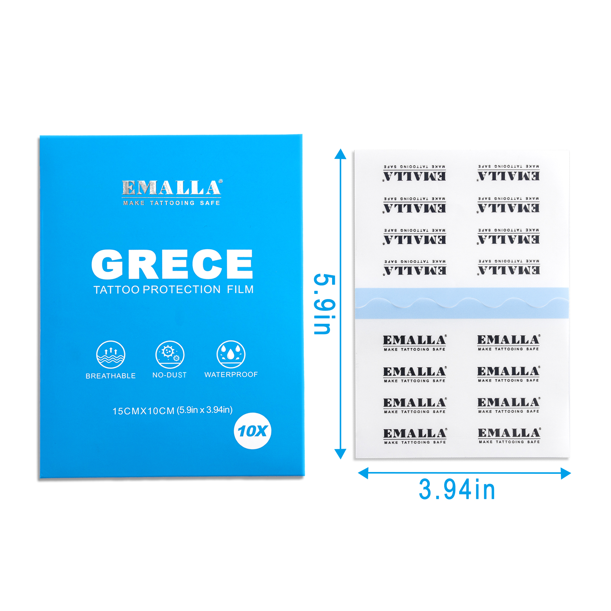 EMALLA GRECE TATTOO PROTECTION FILM PACK (15CMX10CM)