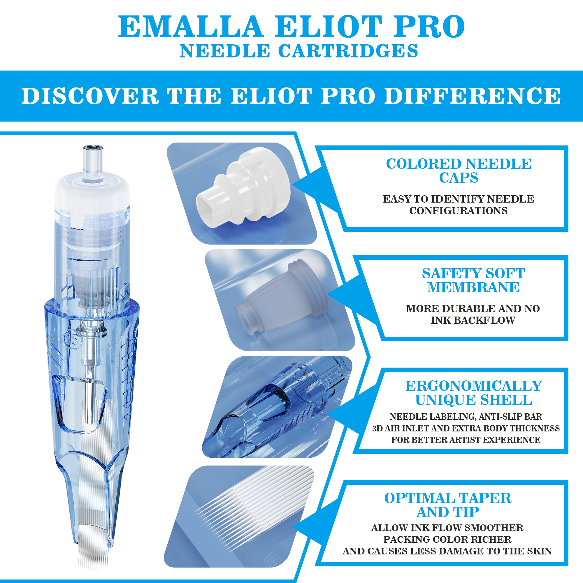 EMALLA ELIOT PRO Cartridge Needles 10pcs