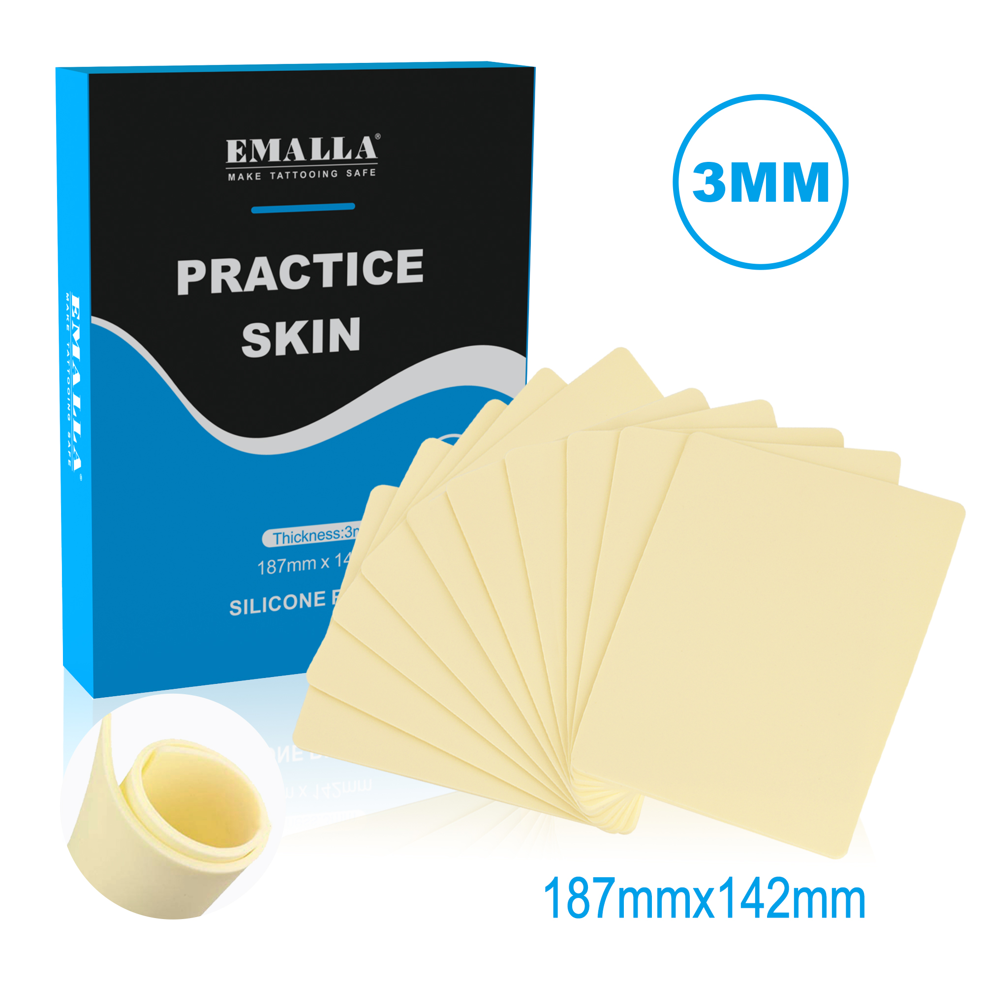 EMALLA 3MM SMALL TATTOO PRACTICE SKIN 10PCS