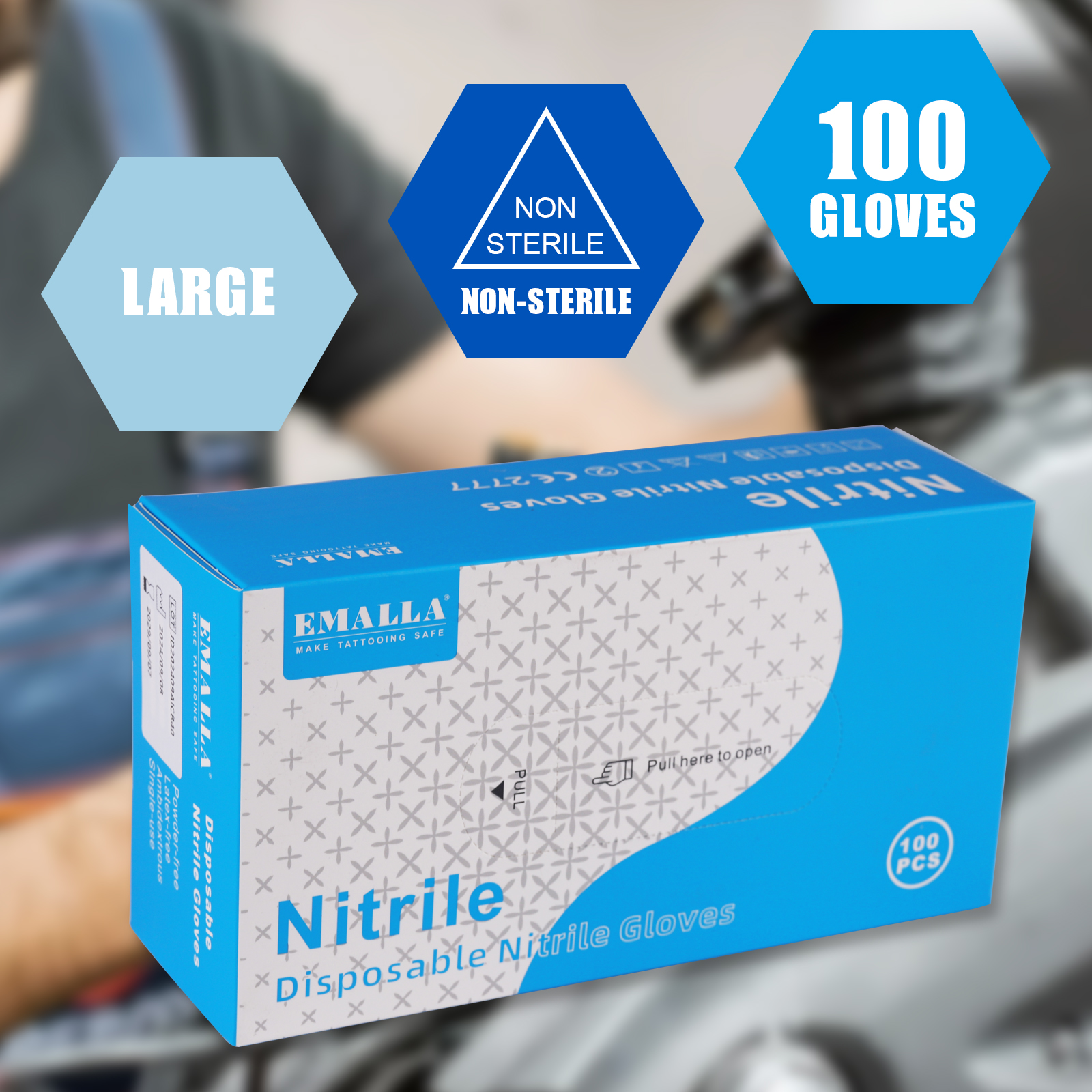 EMALLA DISPOSABLE NITRILE GLOVES 100PCS