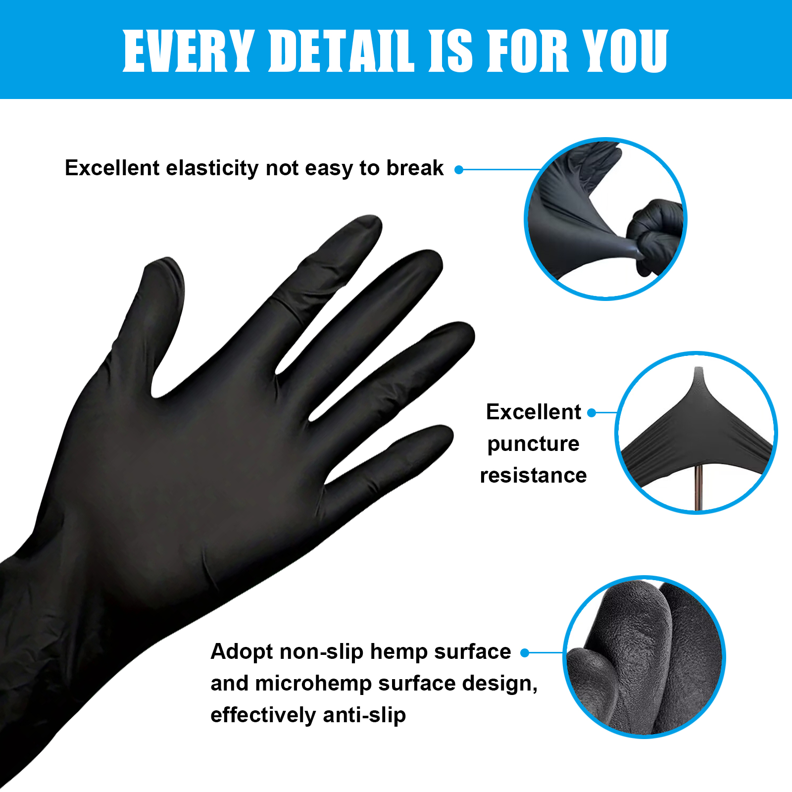 EMALLA DISPOSABLE NITRILE GLOVES 100PCS